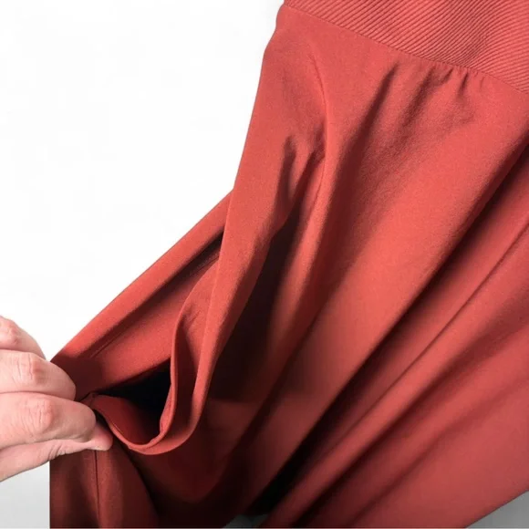 Athleta Winona Midi Support Dress Rust Red Cutout Back Pockets Size M - Picture 5 of 8